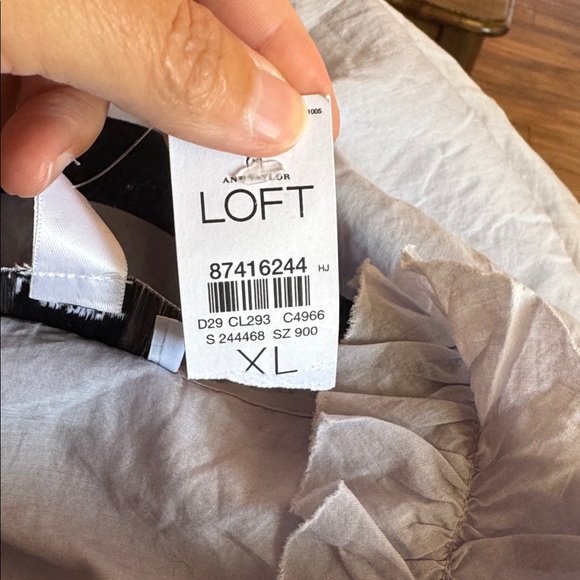 Gray Ruffled Button-Up Blouse - Picture 9 of 9